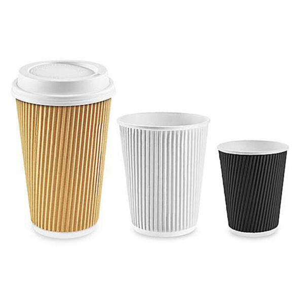 12 Ripple Paper Cups | 4 - 7 oz | 170 - 300 GSM Paper